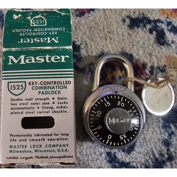 Vintage Master Lock 1863 Lock Padlock With Combination MILWAUKEE WI USA - Picture 1 of 3